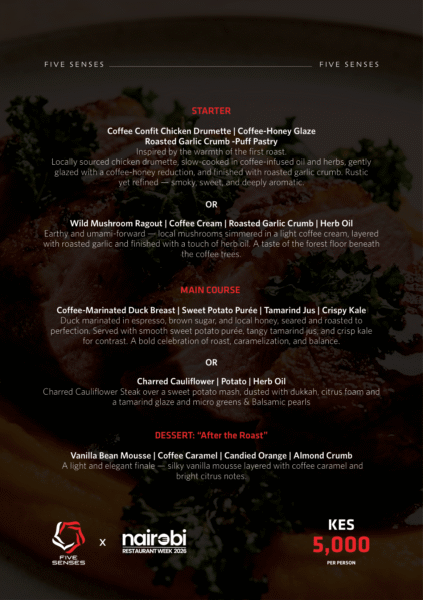 5 Senses menu 2