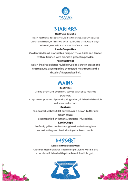 Yamas Menu - NRW 2026