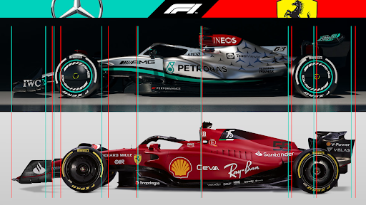 What are the technical differences between Formula 1 cars of different squads?