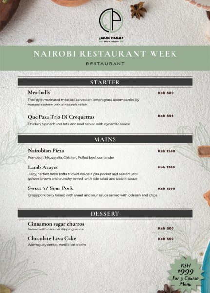 Que Pasa Menu - NRW 2026